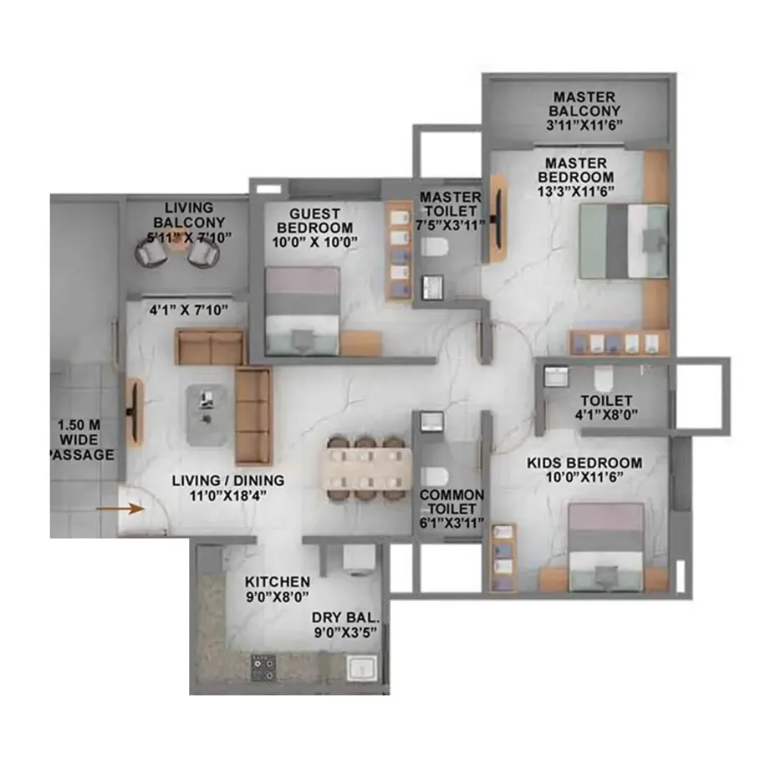 2BHK-floor-plan